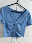 Niebieski crop top new yorker