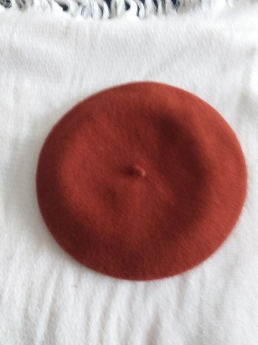 Woolmark beret damski jasny brąz młodzieżowy