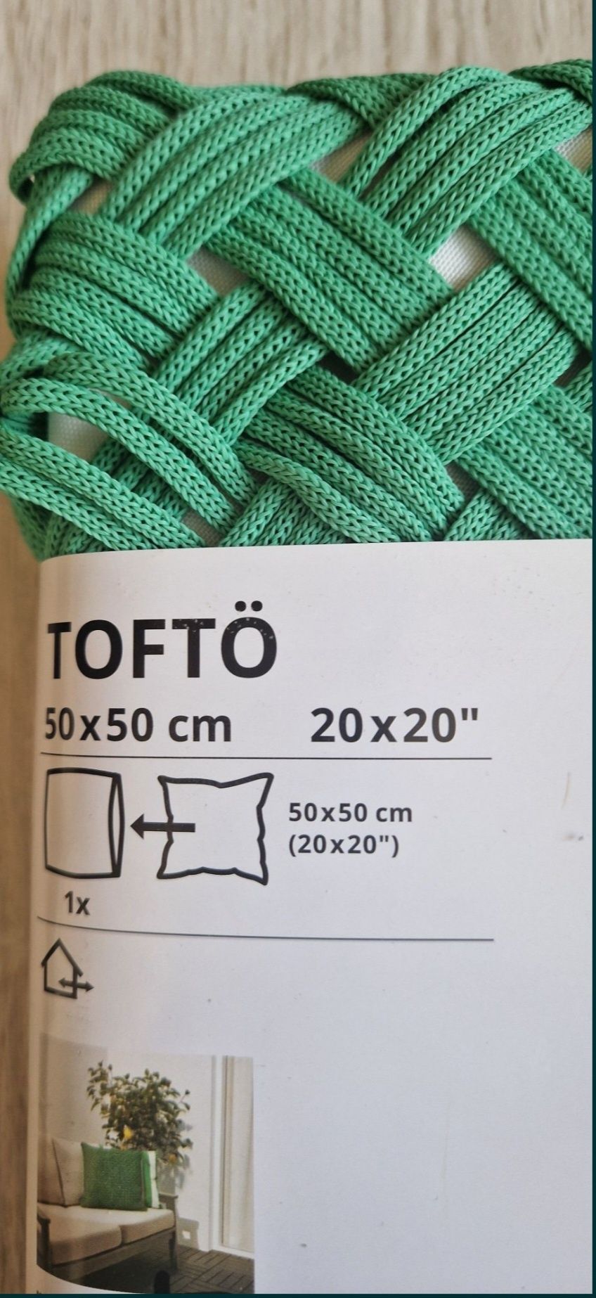 Tofto pokrowiec plecionka szydełko 50x50 poszewka Ikea NoWa