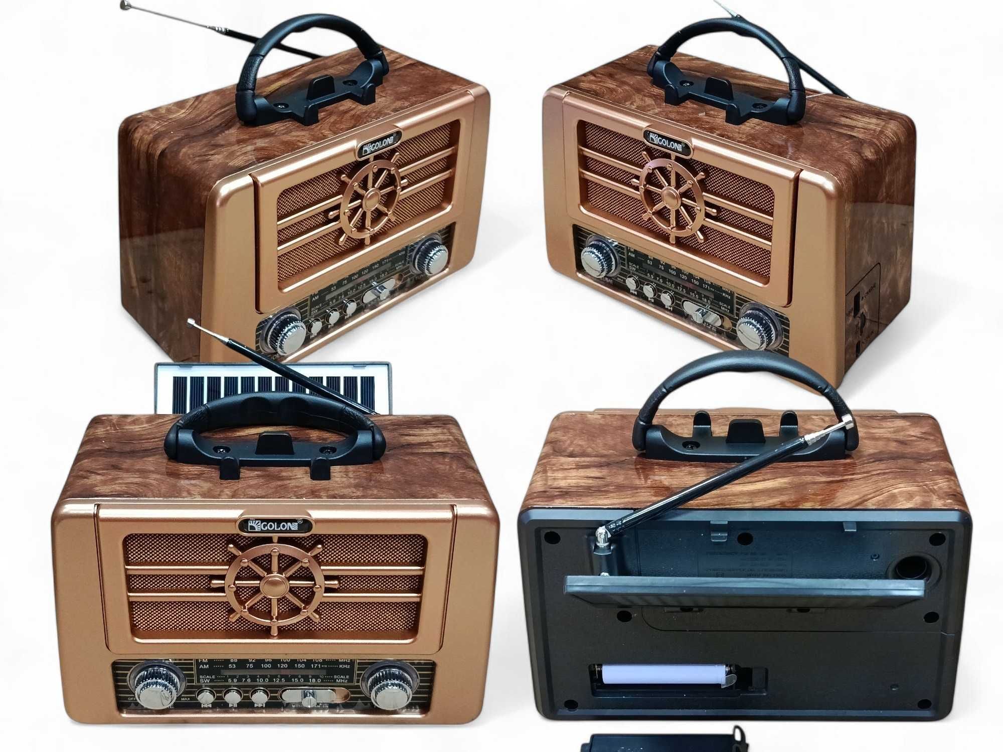Radio RETRO przenośne SOLARNE głośnik bluetooth akumulator usb