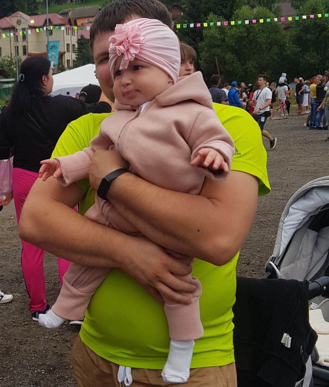 Тюрбан-шапочка весняний на дівчинку з 0 місяців до 2,5 років