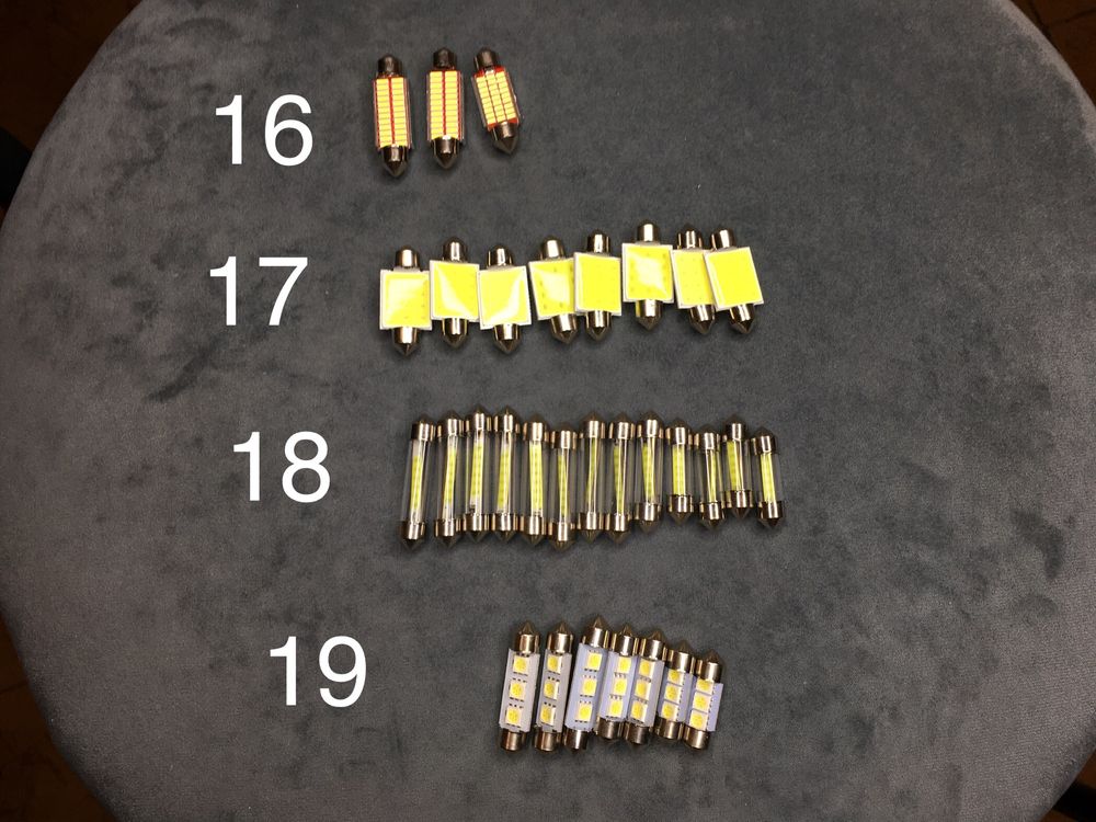 Светодиодные лампы w5w T10 для габаритов, подсветки номера, салона