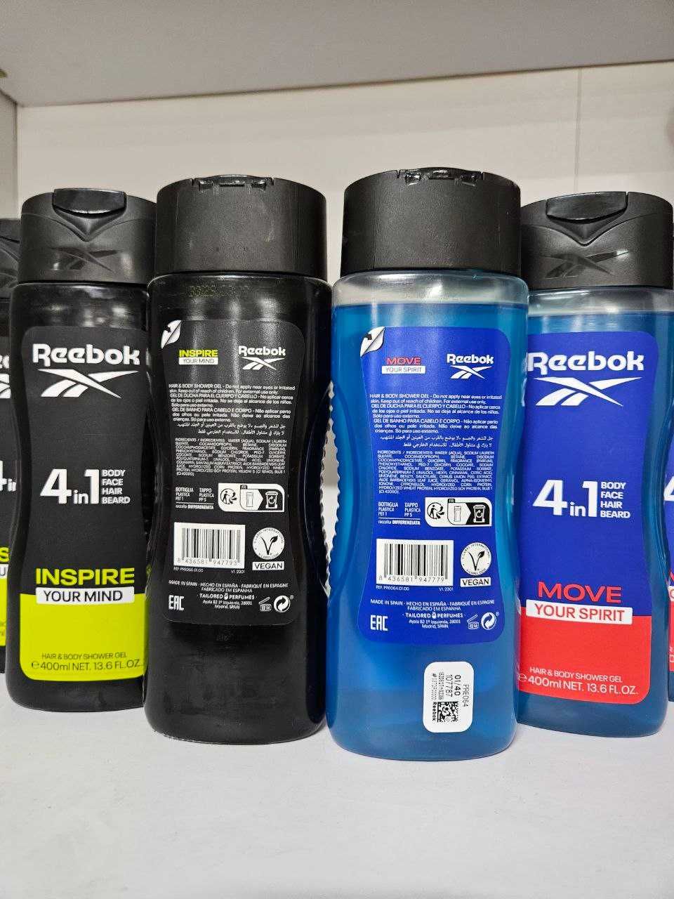 Гель для душу Reebok 400ml M 4in1 ; чоловічий гель для душу