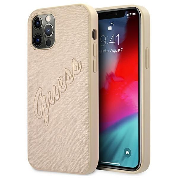 Case Guess do iPhone 12 Pro Max 6,7" - Złoty/Gold Saffiano Vintage