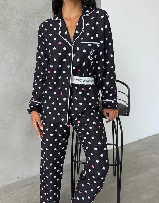 Піжама жіноча чорна Вікторія Сікрет Victorias Secret, S-XL