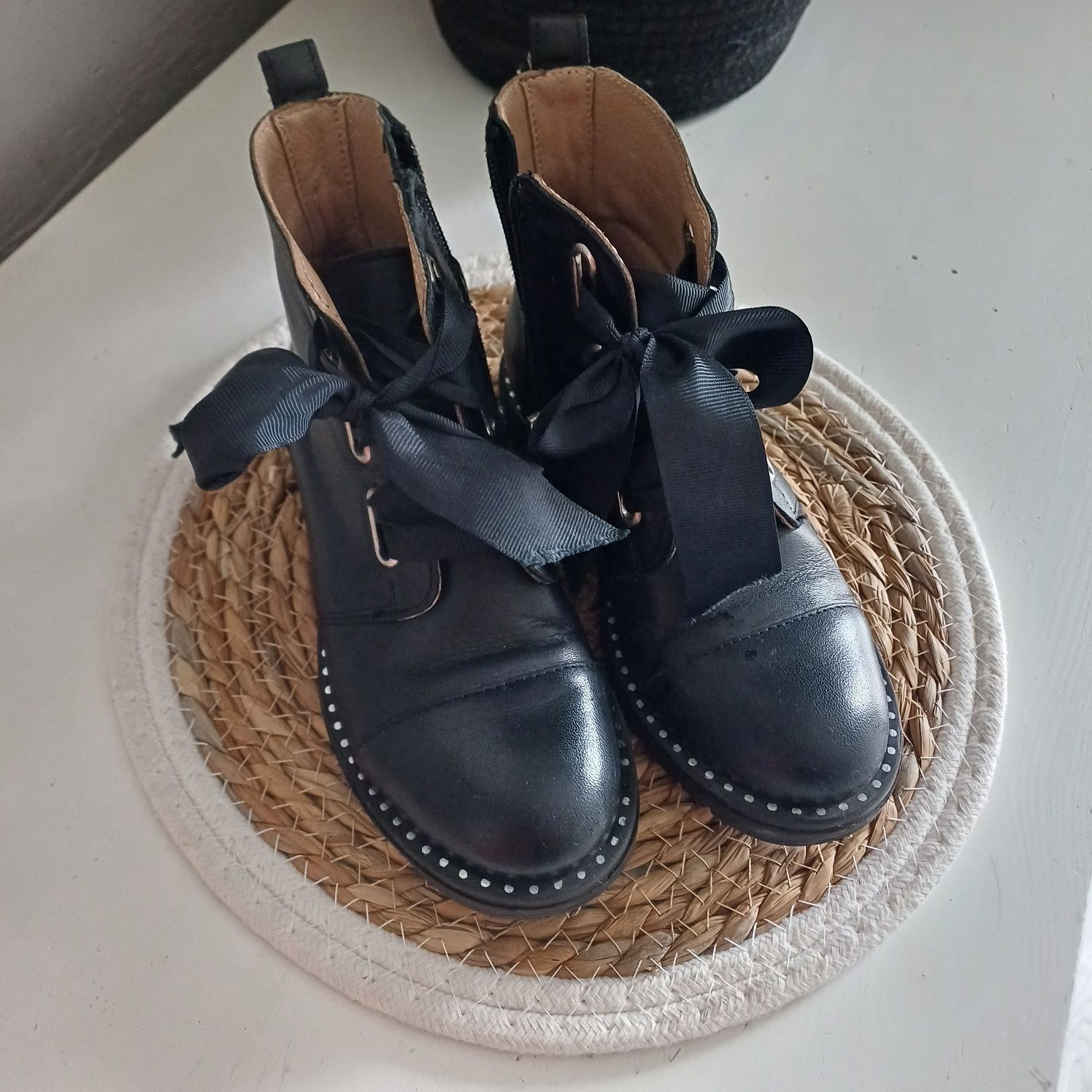 Skórzane botki wojas 29 wkładka 19cm