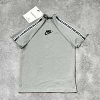 Мужская футболка найк серая чоловіча сіра футболка Nike лампас