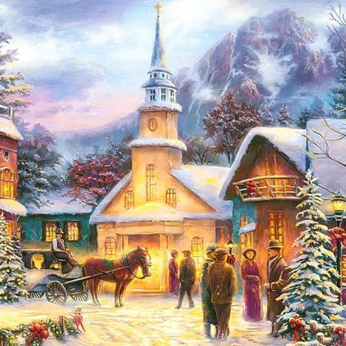 Puzzle 1500 el. Świąteczna wioska – Wiara, która trwa