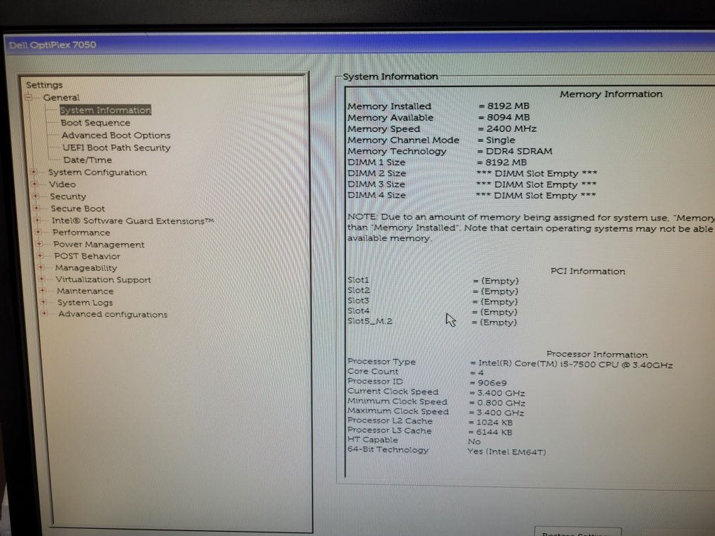 Комп'ютер, ПК, системний блок DELL 7050 i5-7500/DDR4 8Gb
