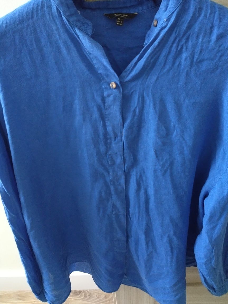 Massimo dutti bluzka 100 len królewski błękit.