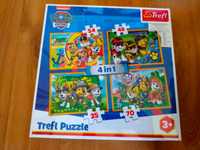 Nowe folia puzzle 4w1 Psi Patrol Trefl