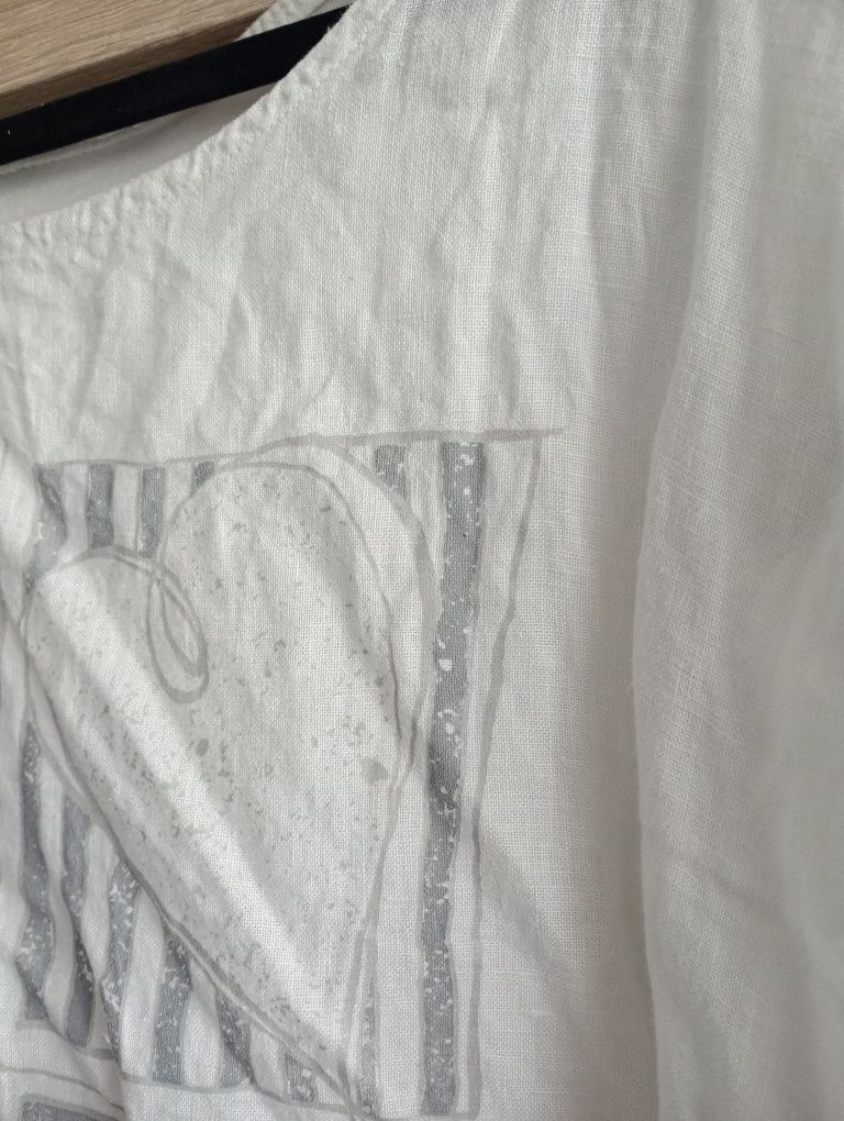 Włoska bluzka len bawełna rozm 48/50