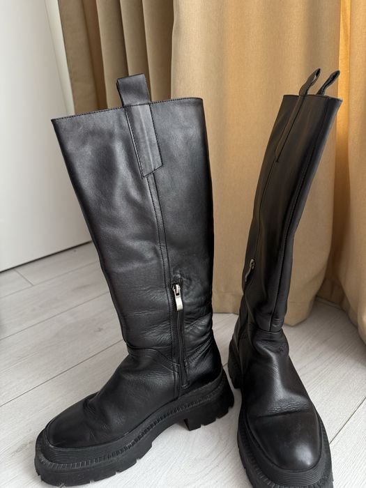 Високі чоботи шкіра