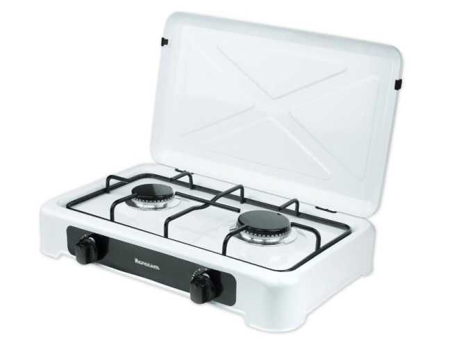 Kuchenka Gazowa Ravanson K02T, 3.71 kW, Biała 2 palniki