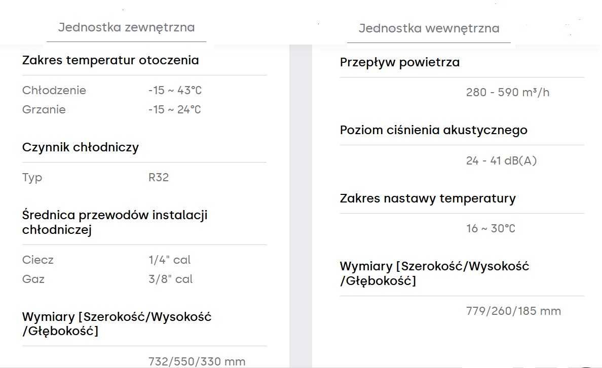 Klimatyzacja GREE PULAR 3,2 kW. WIFI A++ z montażem, brutto