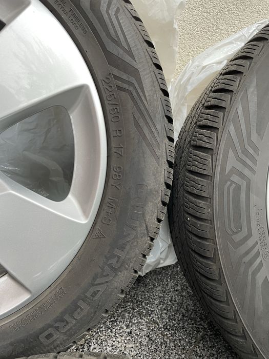 Koła Audi TT 8S A3 8P 8V opony zimowe 225/50/17 7mm,  jak nowe