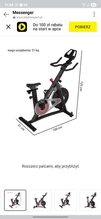 Stacjonarny rower spinningowe Yesoul S3 czarny