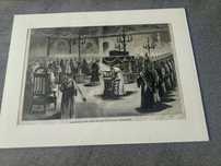 Symboliczny obchód żałobny Masonów w New-Jorku,w lrwing-Hall 1875.