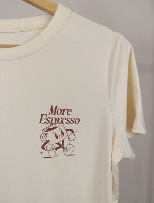 More espresso less depresso damska, męska koszulka sportowa r.S lekka