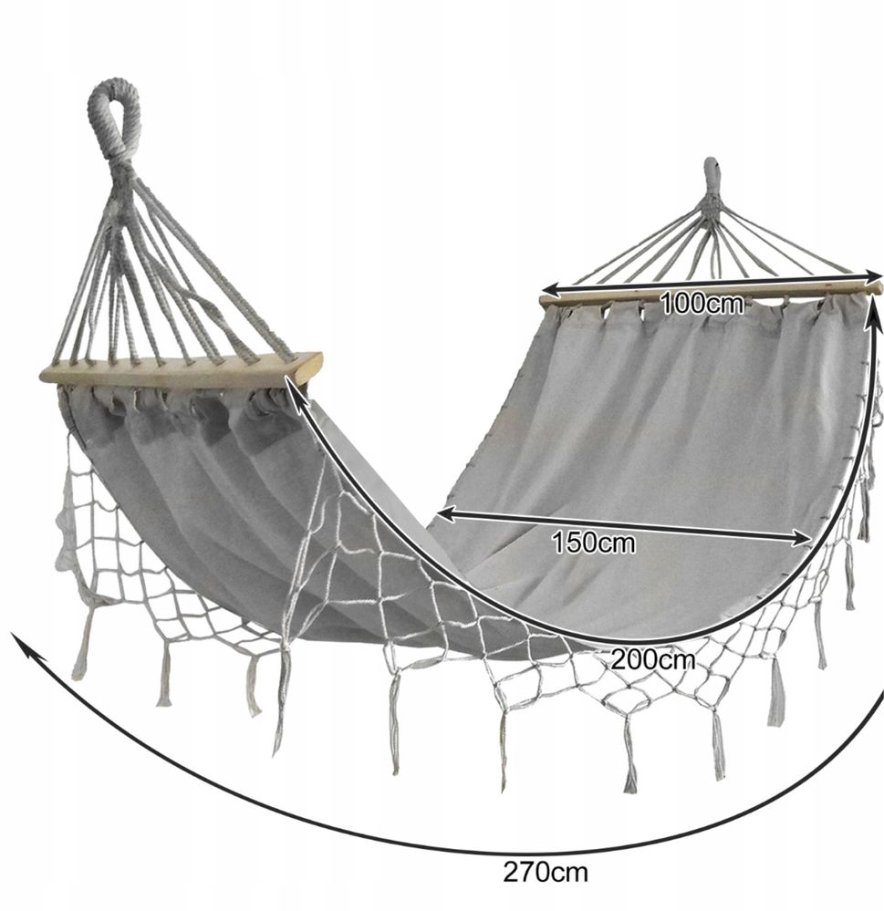 Hamak ogrodowy dwuosobowy 200x150 cm