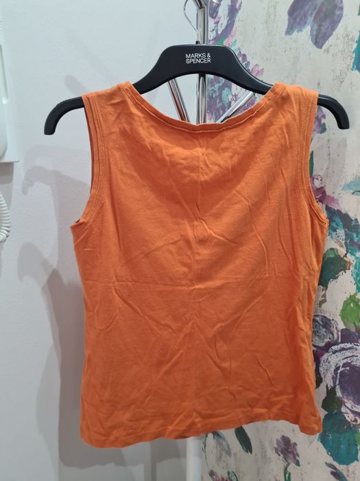 Bluzka T-SHIRT pomaranczowa z nadrukiem