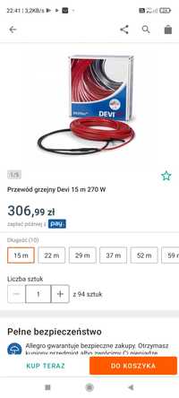 Kabel przewód grzejny do ogrzewania elektrycznego