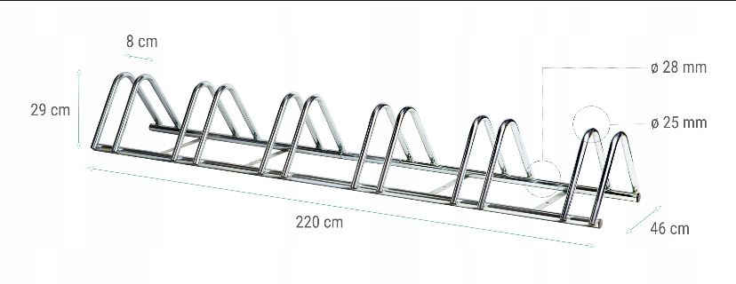 Stojak parking rowerowy na 6 rowerów rower SKRĘCONY