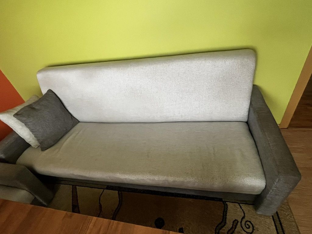 Zestaw mebli sofa fotele pufa ława stolik