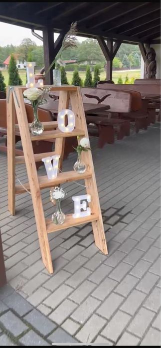 drabinka dekoracyjna drewniana