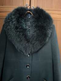 Кашемірове пальто зимове з хутром