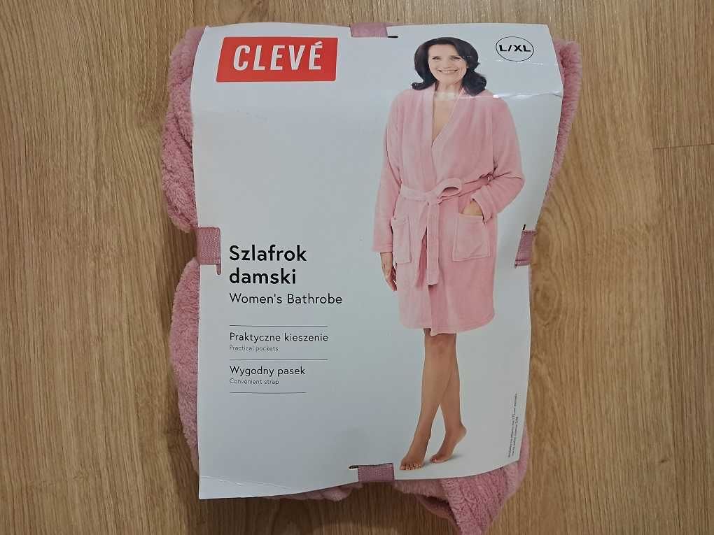 Szlafrok damski CLEVE L/XL różowy nowy