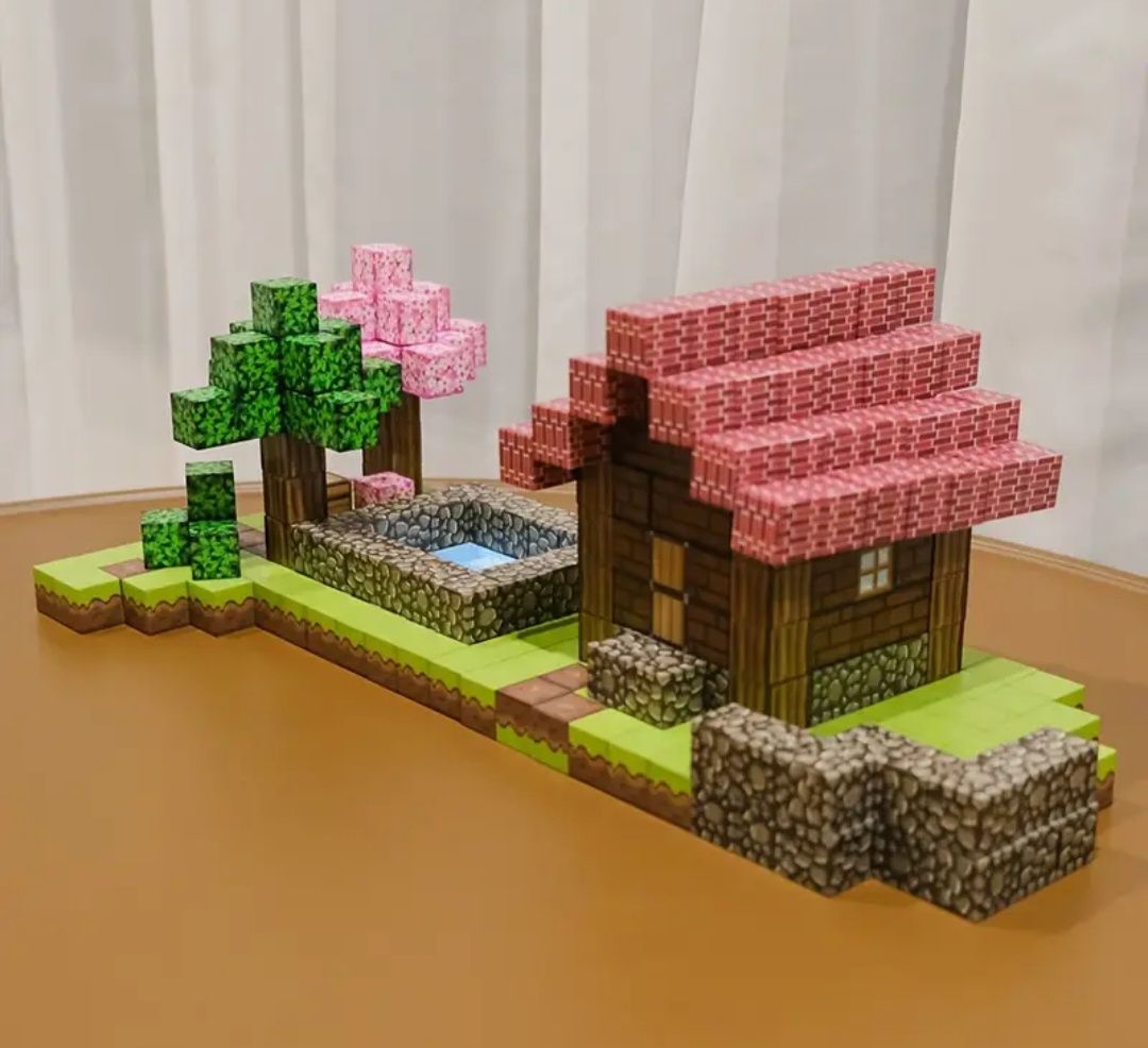 Магнитный конструктор 100 кубики на магнитах блоки майнкрафт minecraft