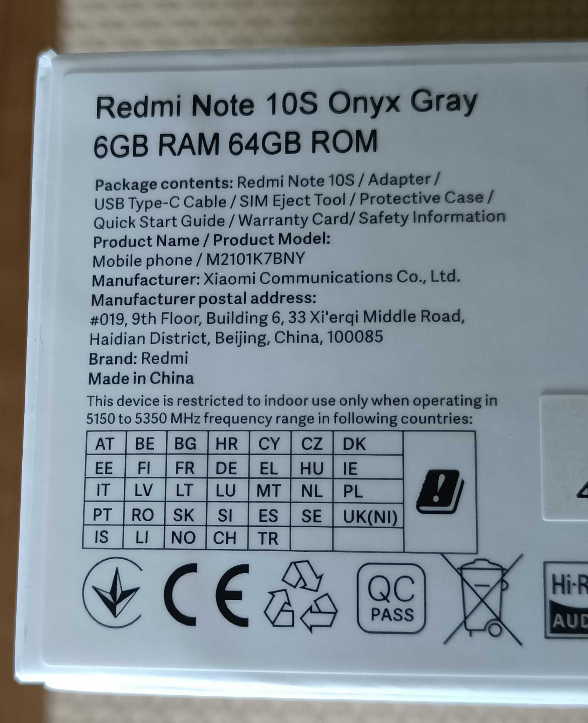 Xiaomi Redmi Note 10s 6 GB / 64 GB 4G (LTE) szary stan BDB