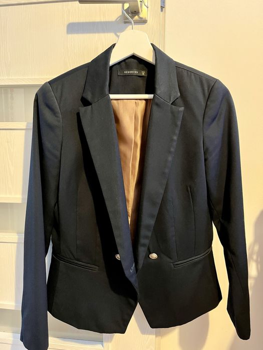 Marynarka reserved granatowa M 38 elegancka żakiet garnitur