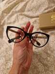 Burberry okulary oprawki kocie czarne kratka
