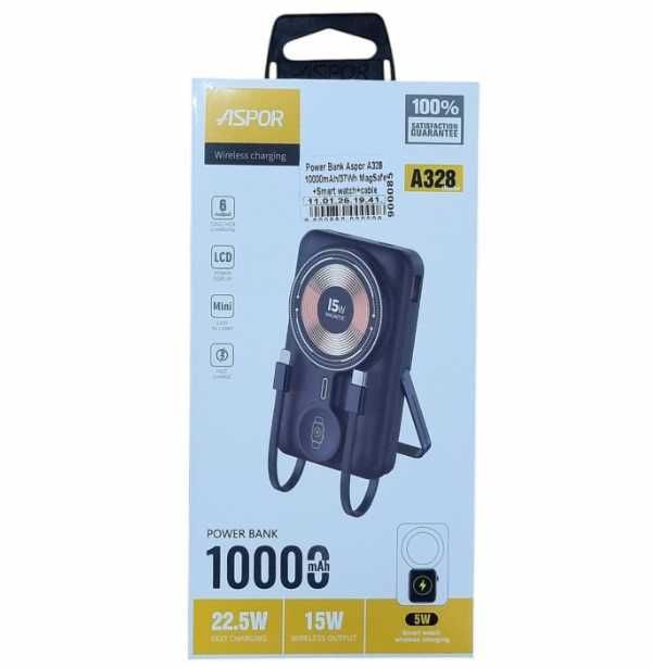 ТОП! Швидка зарядка Безпровідний PowerBank Aspor A328 10000mAh MagSafe