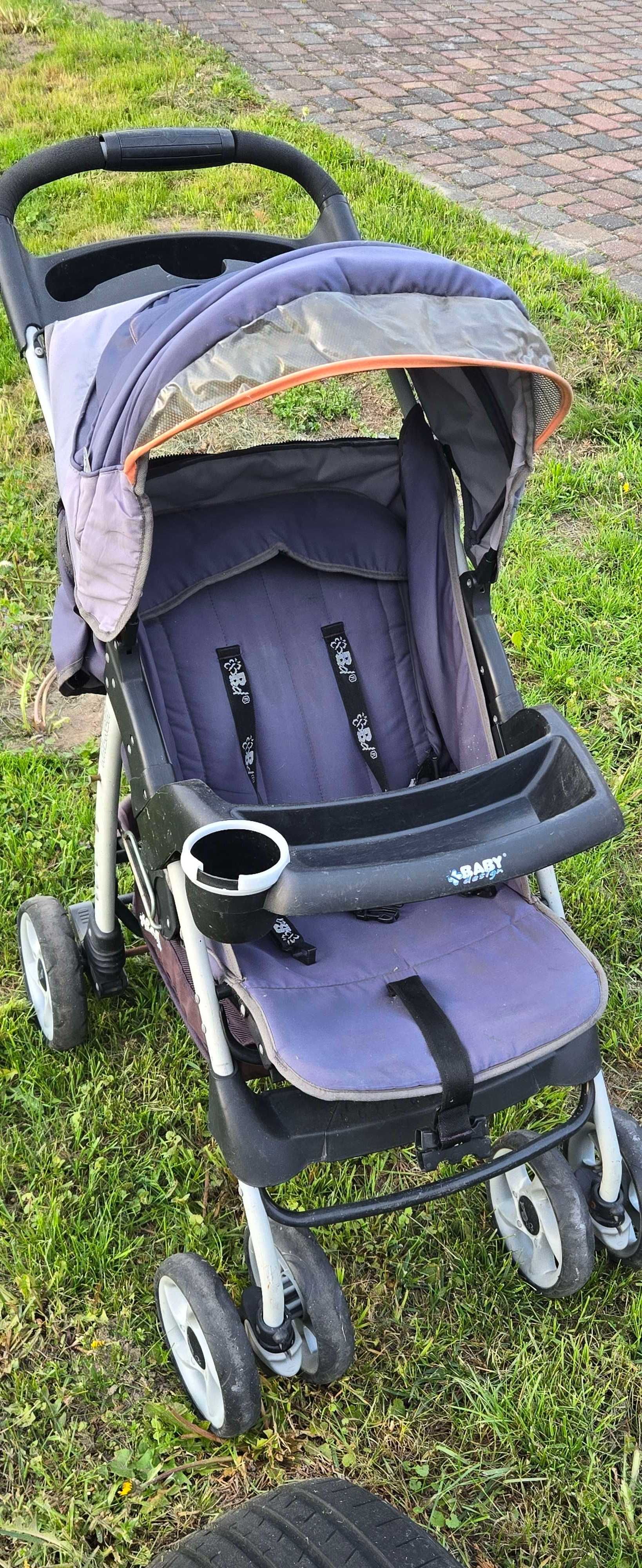 Wózek spacerowy Walker składany z regulacjami + dodatki, stan dobry