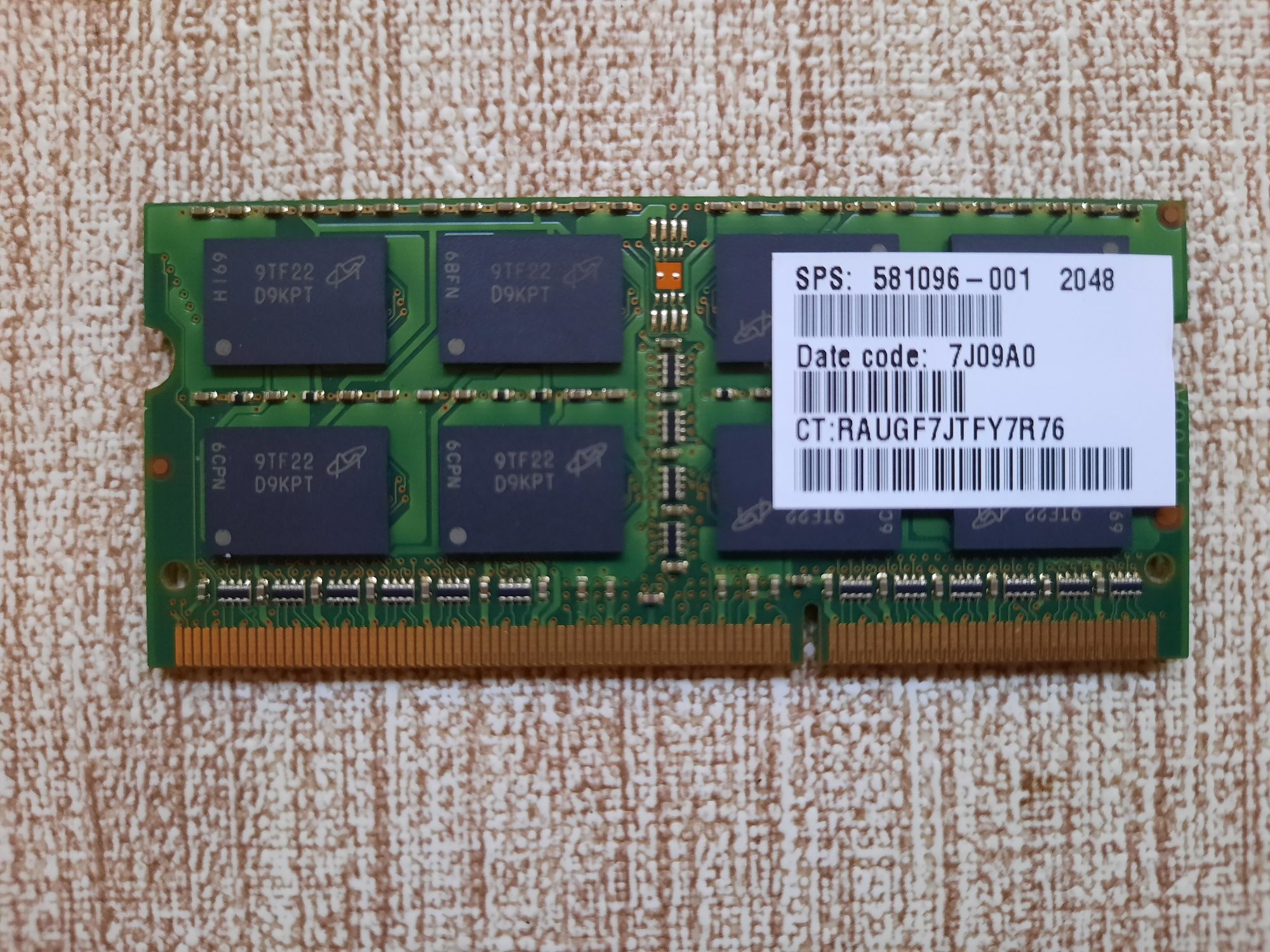 Пам'ять DDR3 2GB для ноутбука