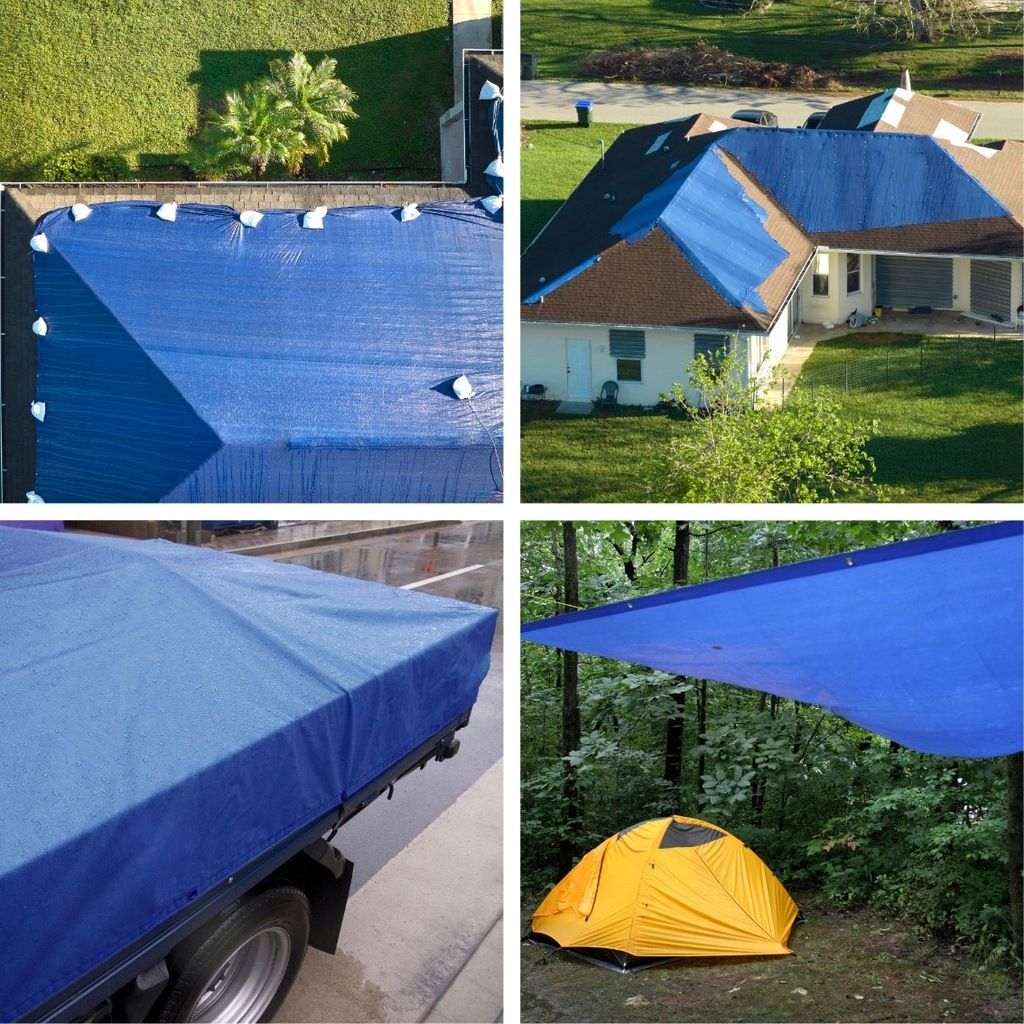 Plandeka NIEBIESKA 10x15m Wzmacniana oczka Okryciowa 75g/m2