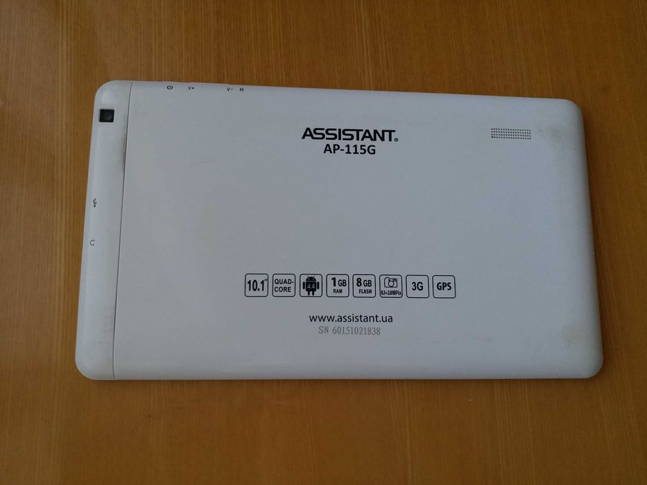 Планшет с SIM 10 дюймов Assistant AP-115G White Quad 3G
