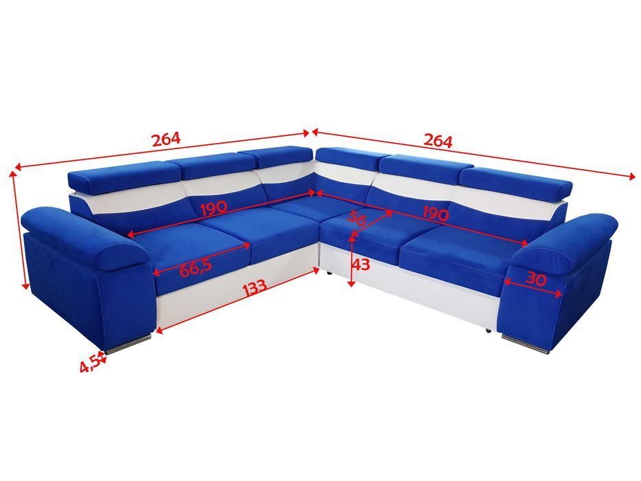 Duzy rozkładany narożnik ALANIS 2R2 Funkcja spania Wysyłka