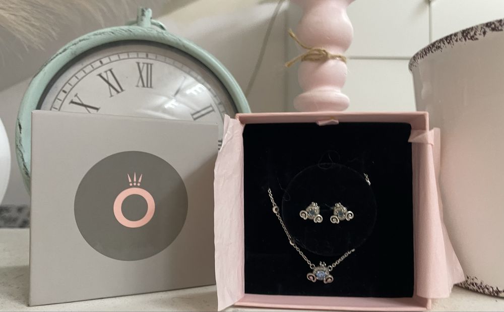 Zestaw bizuterii pandora kopciuszek naszyjnik i kolczyki karoca