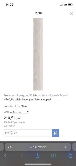Gres marki supergres 7,5x60 cm Natural Appeal light - 25m2
