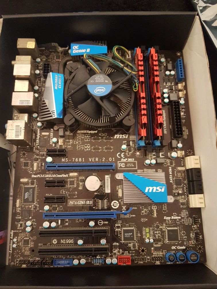 I7 2600k + motherboard PA67-GD65 + RAM GSKILL 8GB