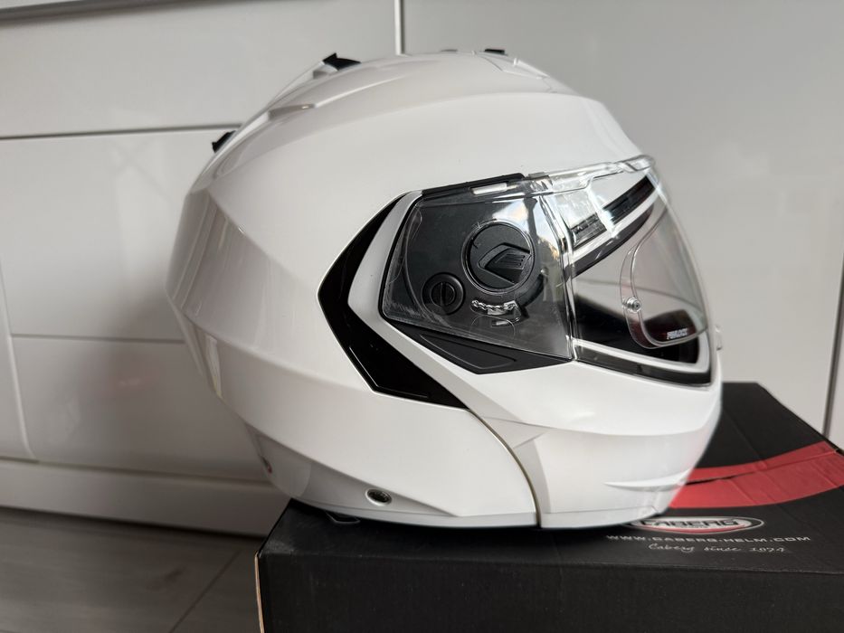 Kask szczękowy Caberg Duke II white metal rozmiar M plus intercom