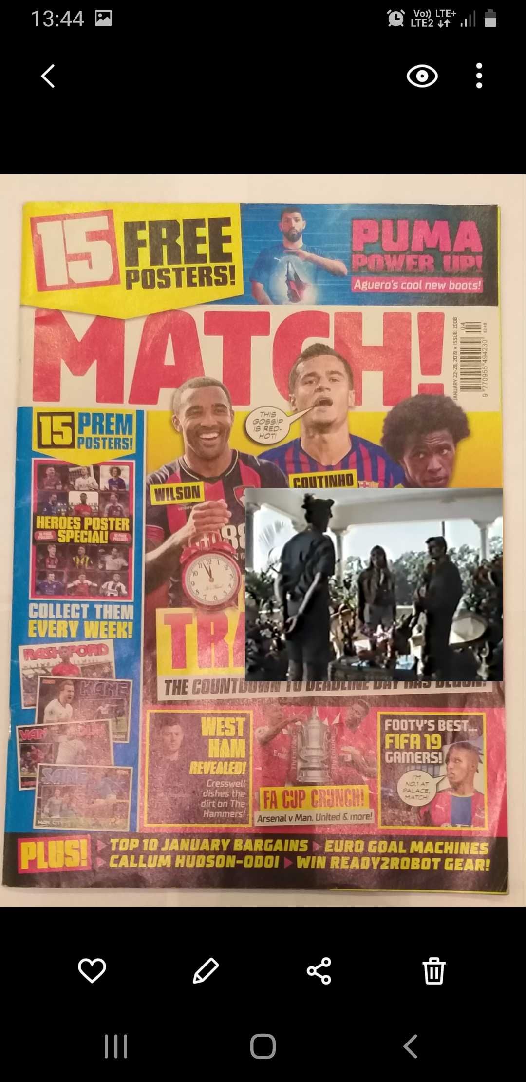 Английский футбольный журнал Match январь 2008г.