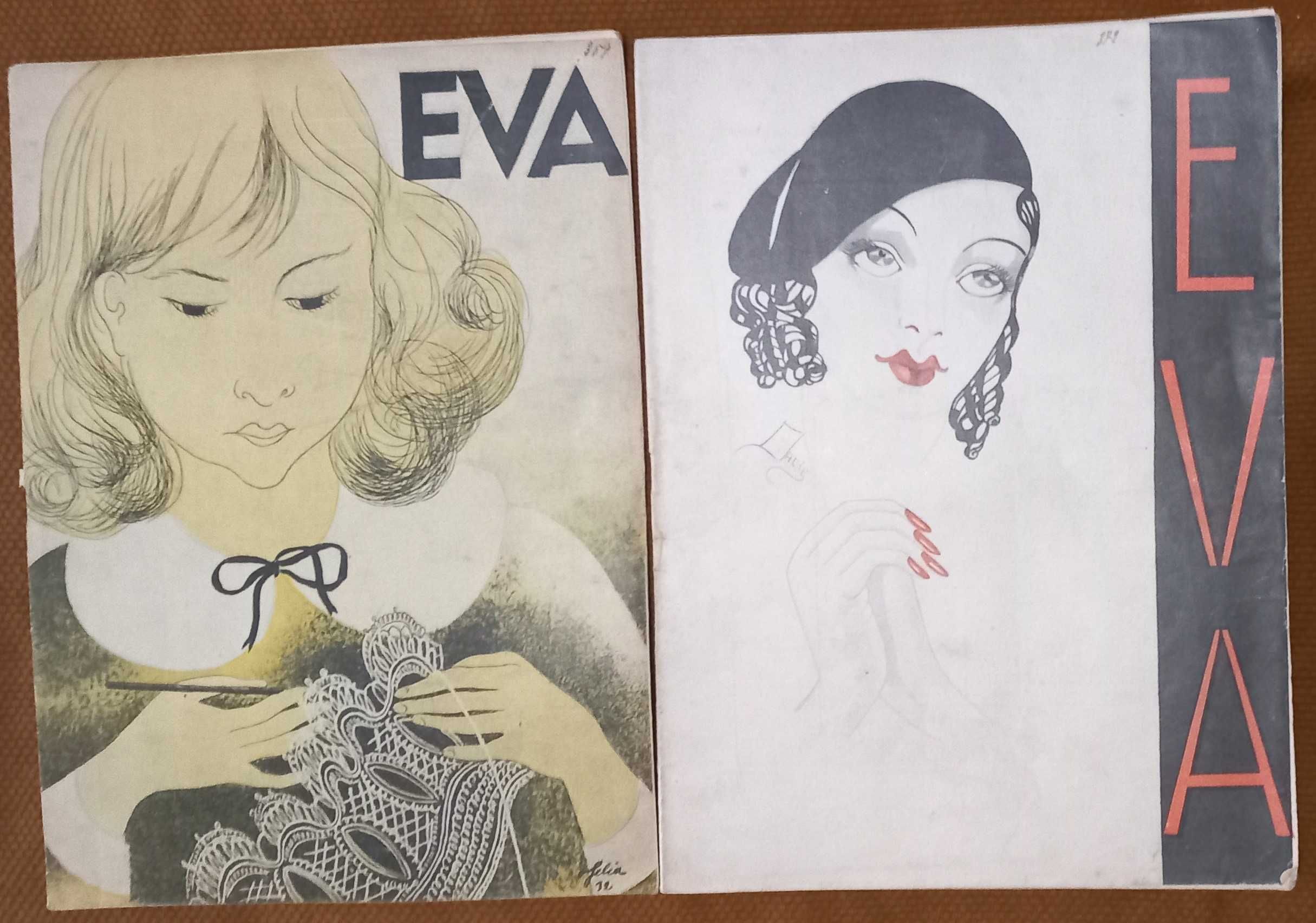 Dois números da revista Eva [1932] Bordados e Moda