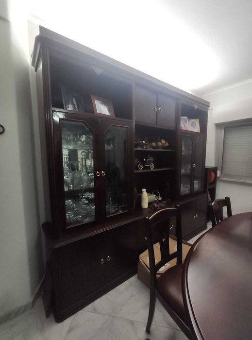 Conjunto Sala Jantar em madeira Cerejeira Lacada
