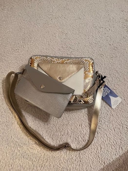 Torebka marki Mięta, Double Bag - anielski wąż, NOWA