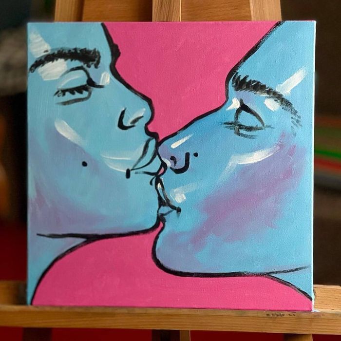 Акриловий живопис «Поцілунок»